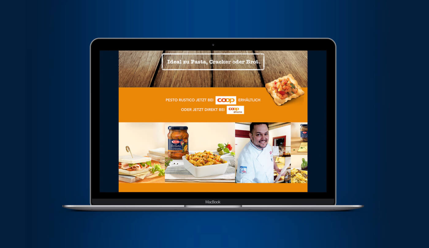 Webseite von Barilla Pesto Rustico