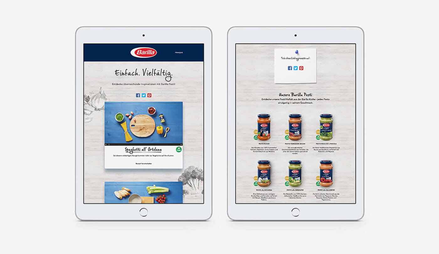 Der Rezeptfilm als Video auf der Barilla-Website