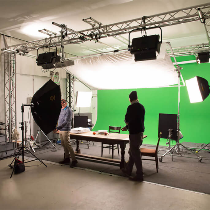 Filmstudio vor Aufnahmen zu einem Barilla-Werbespot