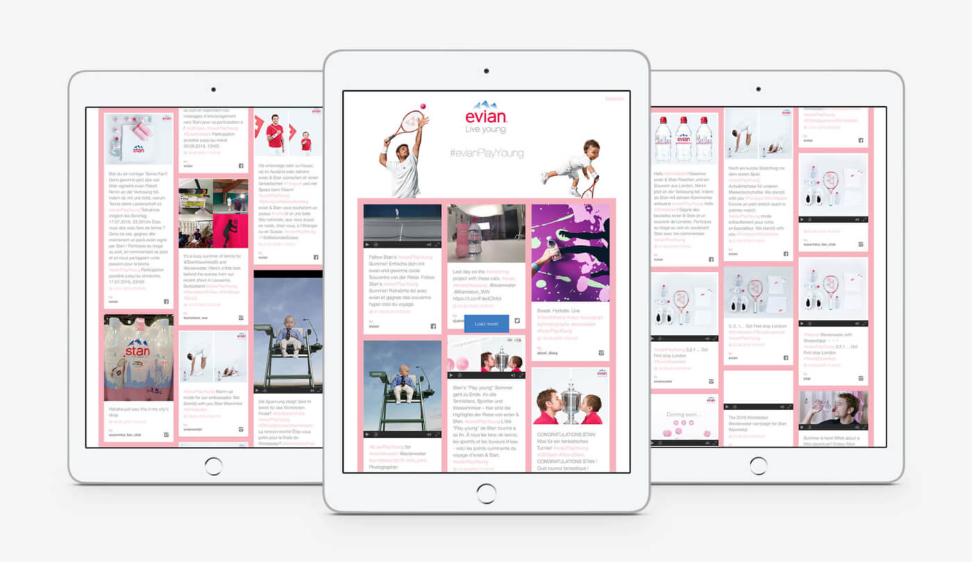 Social Media Posts zum Hashtag #evianPlayYoung