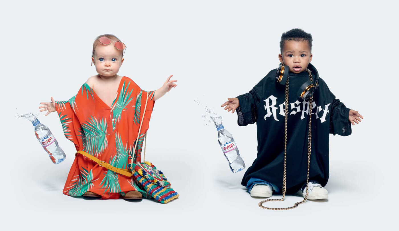 Visual zur „Live young“-Kampagne von Evian