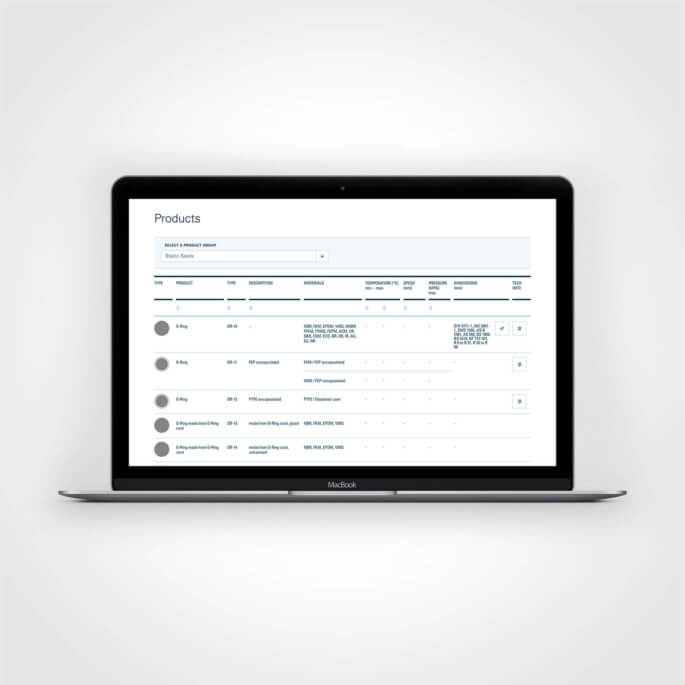 Produktkatalog auf der Website