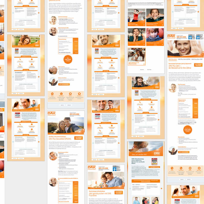 Verschiedene Landingpages für DAK-Gesundheit