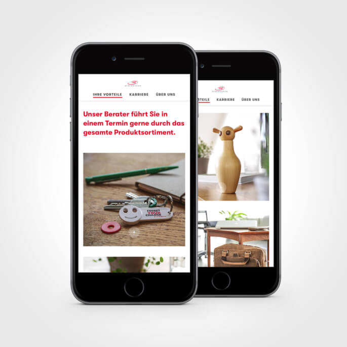 Produktseiten auf dem Smartphone