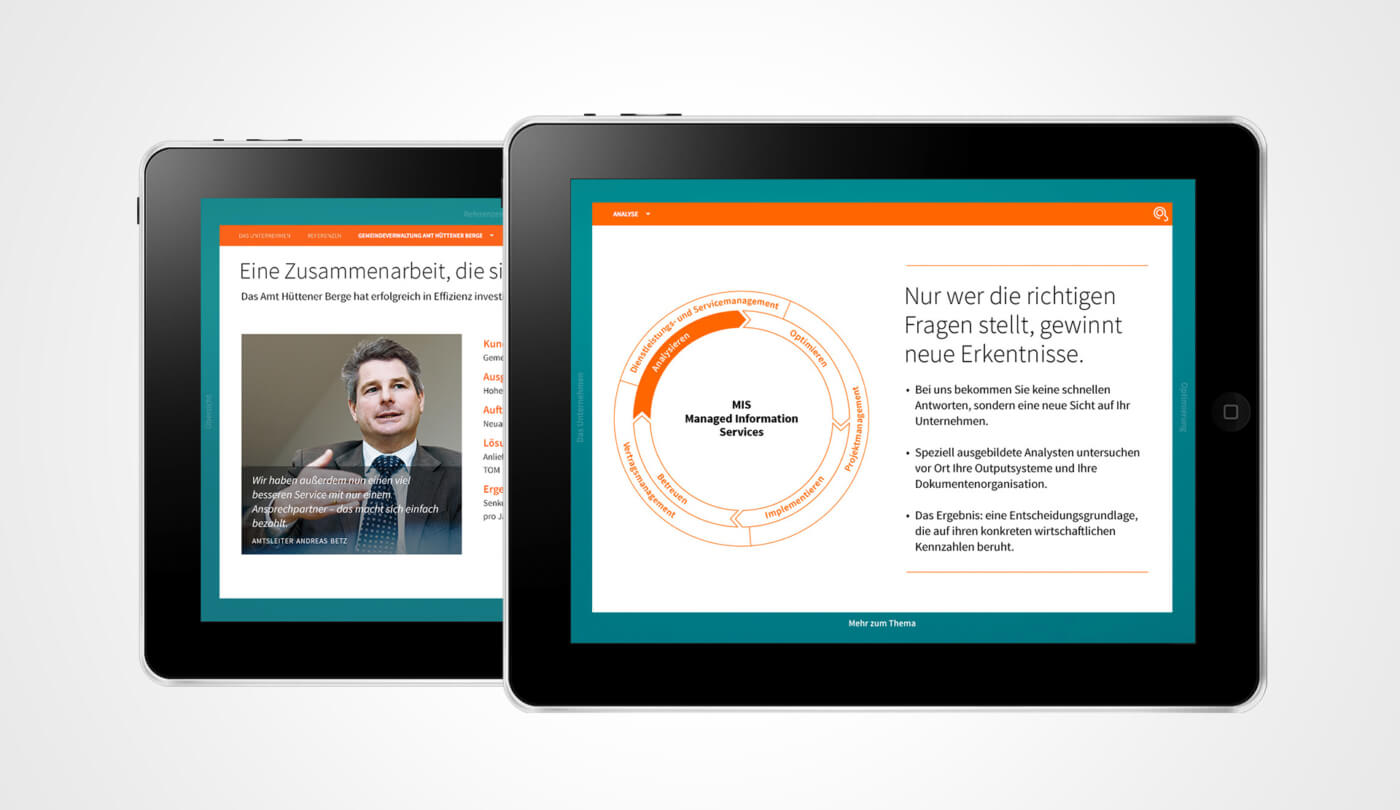 Verschiedene Charts im webbasierten Sales-Präsentations-Tool