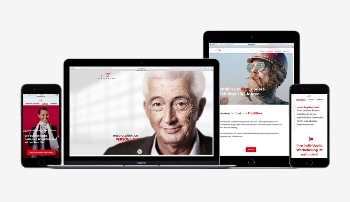 Corporate Website von Berendsohn auf verschiedenen Geräten