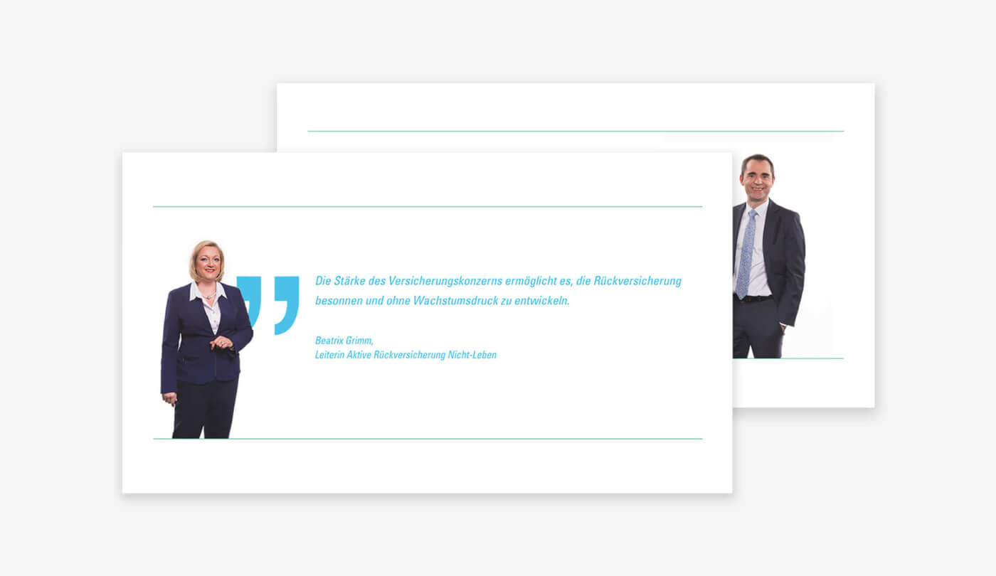 Headergrafiken mit Vorstelltung der Abteilungsleiter von DEVK RE