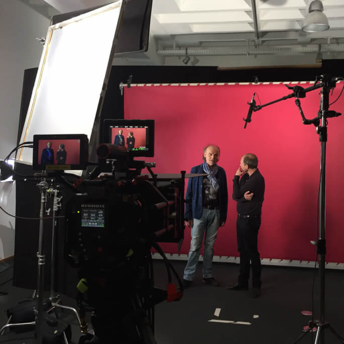 Produktion des Mitarbeiterfilms im Studio