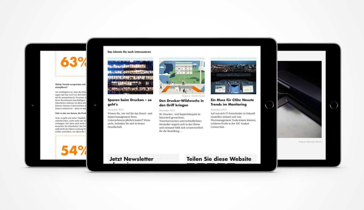 Content-Bereiche auf der neuen Microsite