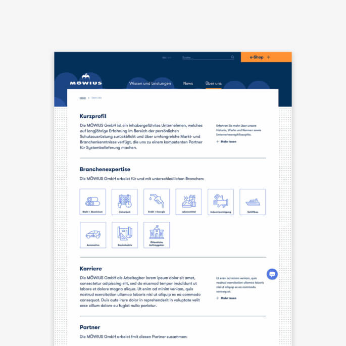 Kurzprofil-Seite im Möwius E-Shop