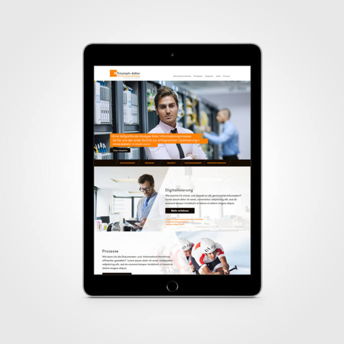 Website-Konzept für TA Triumph-Adler