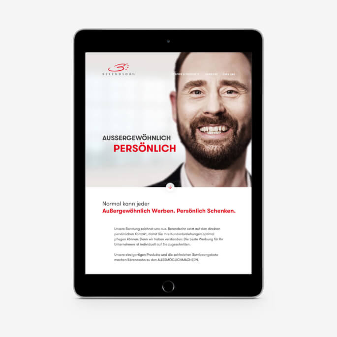 Beispiel für eine Verkaufsberater-Seite auf der Website