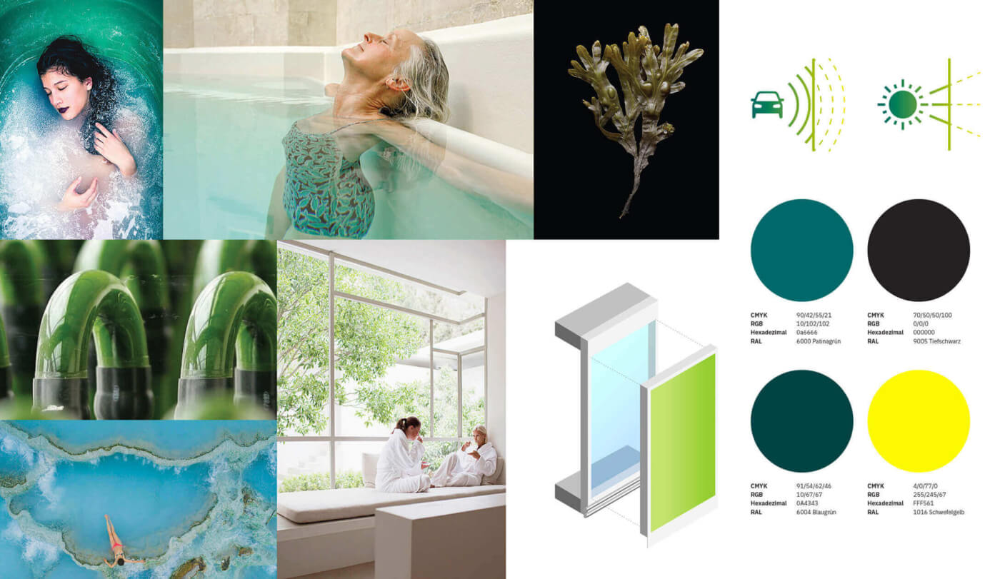 Moodboard mit Visuals und Farben