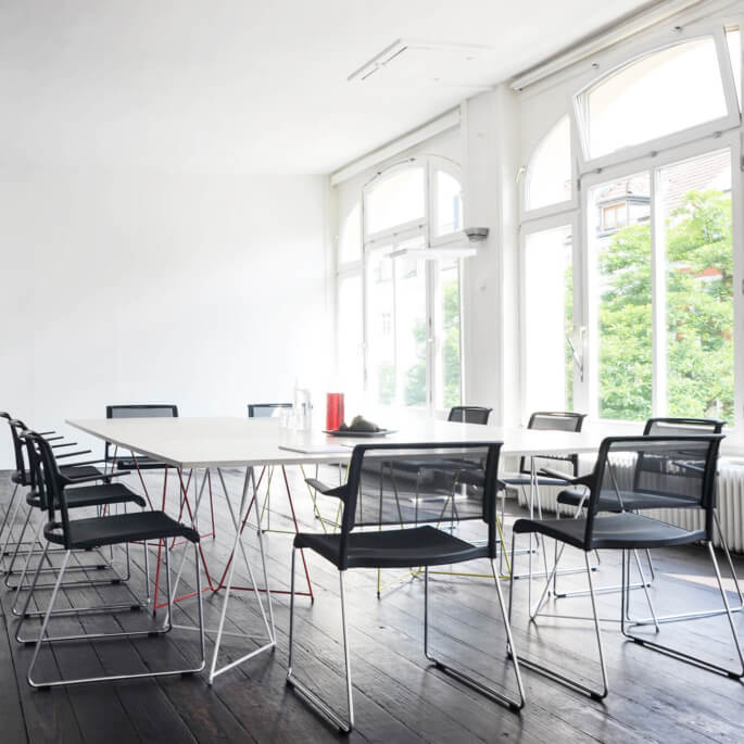 Der Freiraum für Workshops, Events und Konferenzen im obersten Stockwerk