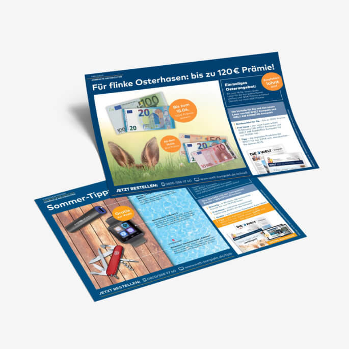 Stimmungsvolle Abo-Werbung für die kompakte Sonntagszeitung