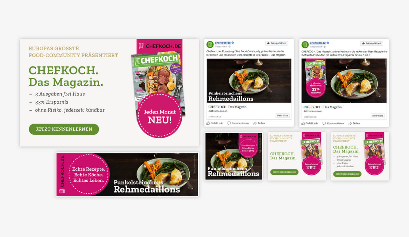 Banner und Facebook Ads für das gedruckte Magazin von chefkoch.de