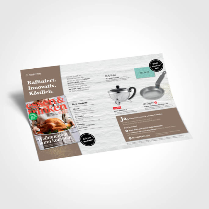 Prämienabo-Anzeige für das große G+J Foodmagazin