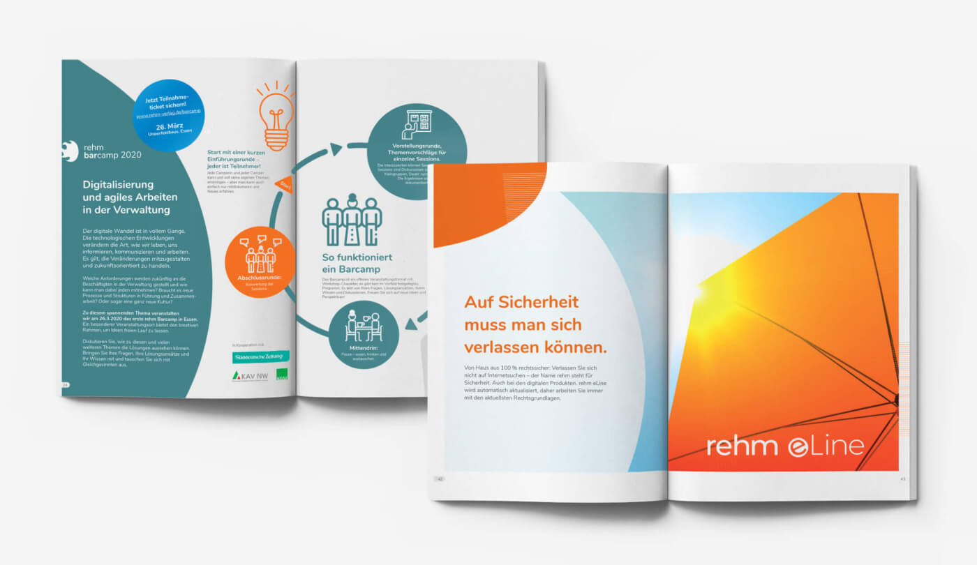 Content-Katalogseiten zur Digitalisierung der Verwaltung, zum Barcamp und zu Produktvorteilen