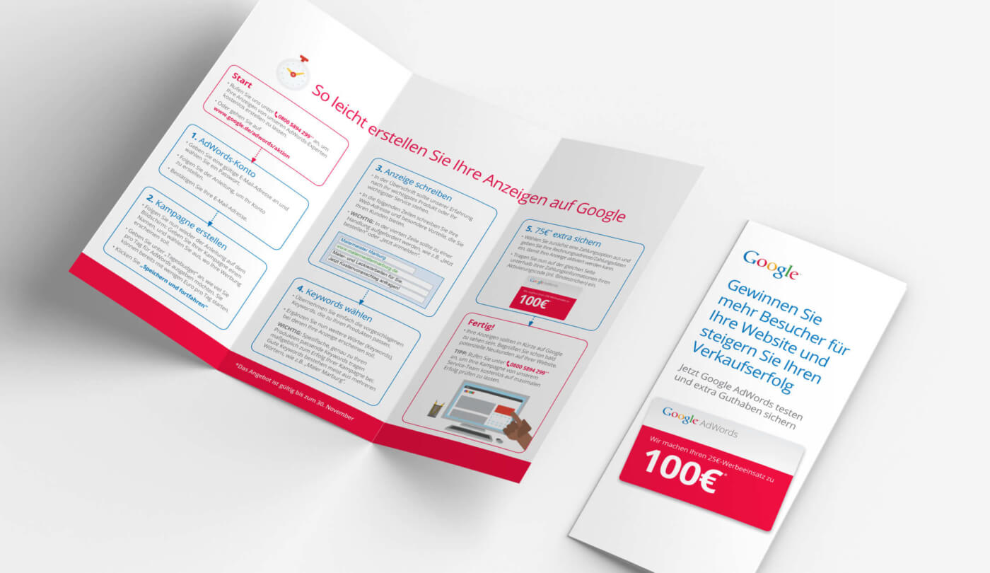 Signup-Flyer zum Onboarding-Prozess von Google Adwords