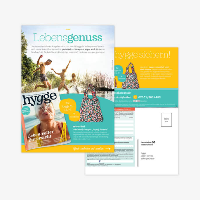 Blow-in-Card (BIC) in Hygge mit Aboangebot