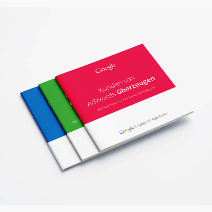 Broschüren zu wichtigen Aspekten des Onlinemarketings mit Google