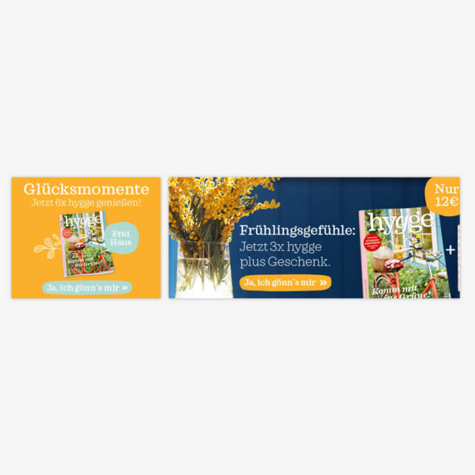 Bannerwerbung für das Lifestyle-Magazin Hygge