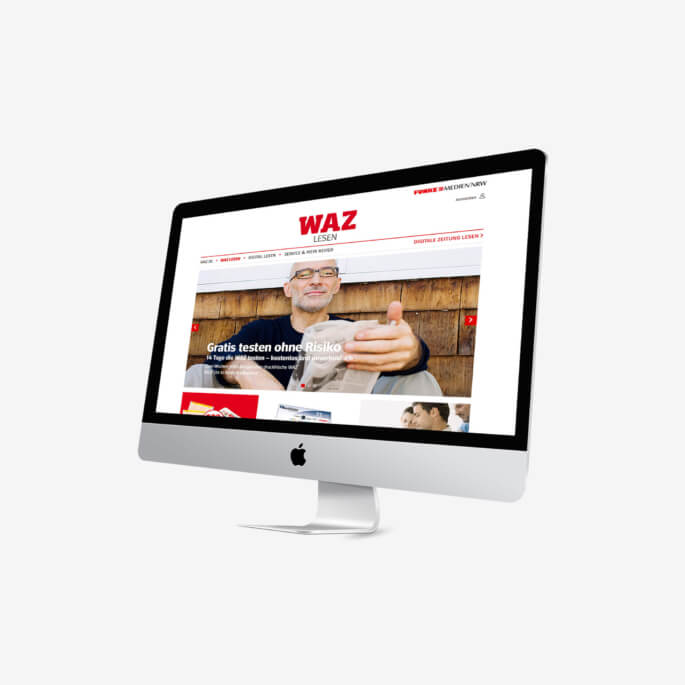 Die Aboshop-Website der WAZ auf einem Desktop-Rechner