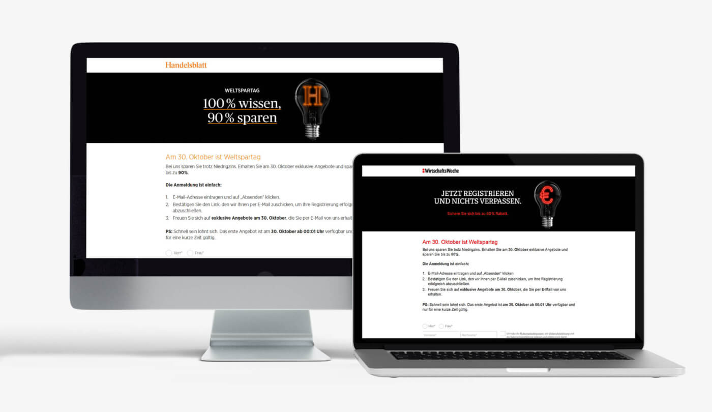 Adaption eines Handelsblatt Newsletter-Angebotes auf die Wirtschaftswoche