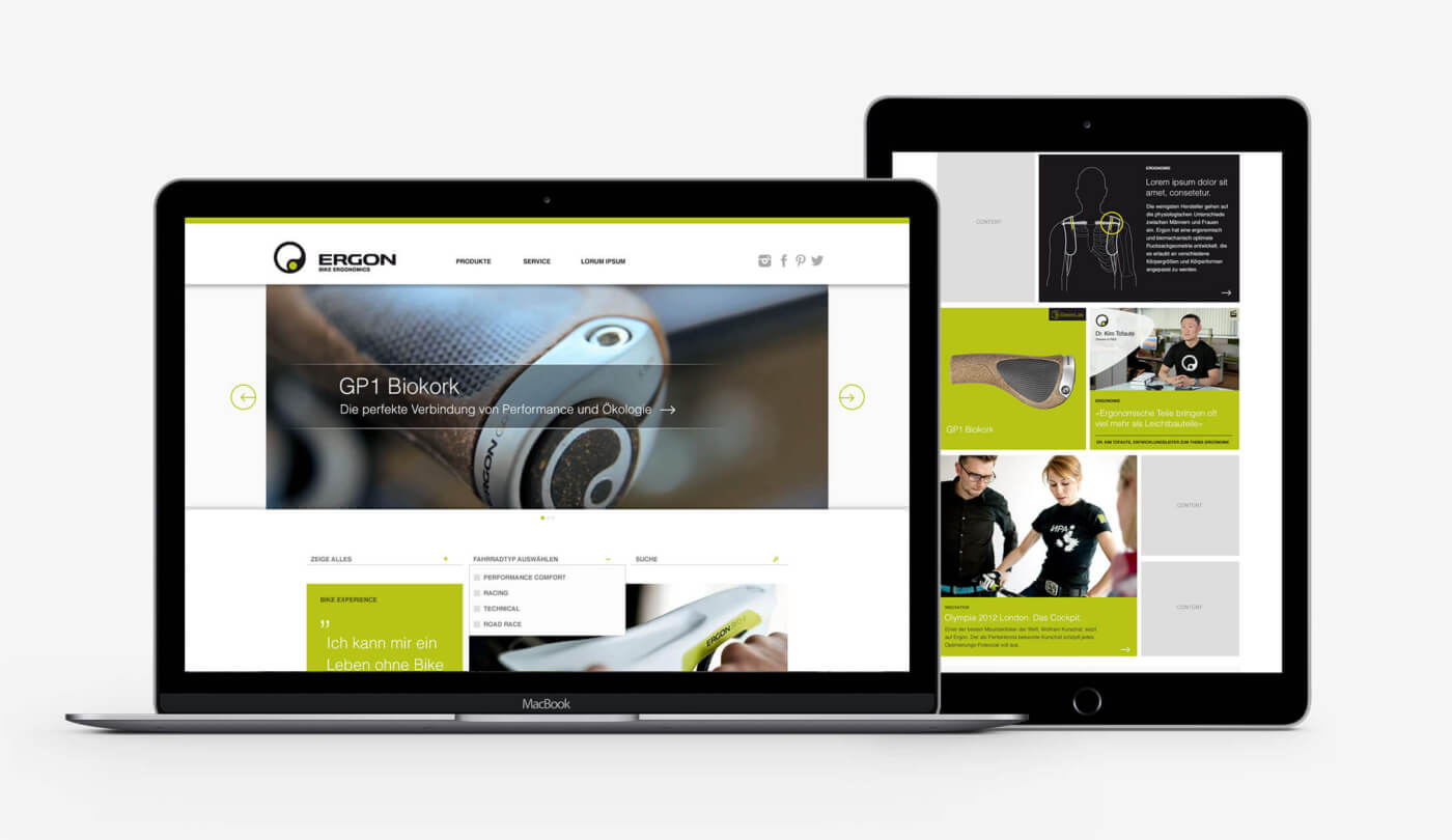 Die Homepage von Ergon